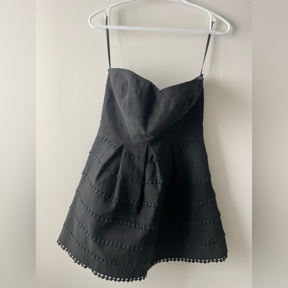 Black strapless bandage mini dress